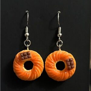 Pastry with Chocolate Dangle Earrings